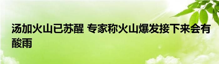 湯加火山已蘇醒 專家稱火山爆發(fā)接下來會(huì)有酸雨