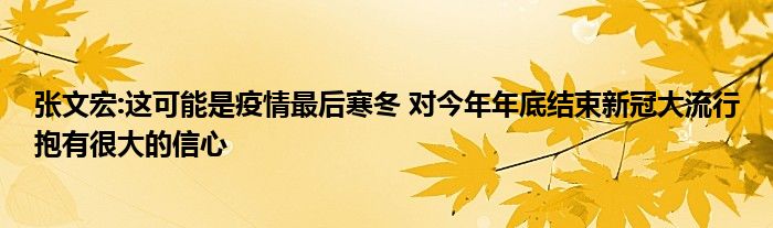 張文宏:這可能是疫情最后寒冬 對今年年底結束新冠大流行抱有很大的信心