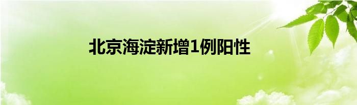 北京海淀新增1例陽性