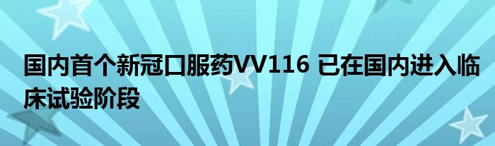 國(guó)內(nèi)首個(gè)新冠口服藥VV116 已在國(guó)內(nèi)進(jìn)入臨床試驗(yàn)階段