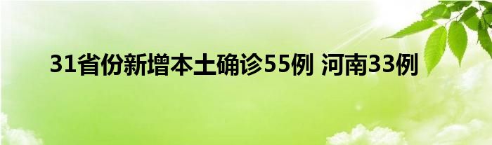 31省份新增本土確診55例 河南33例