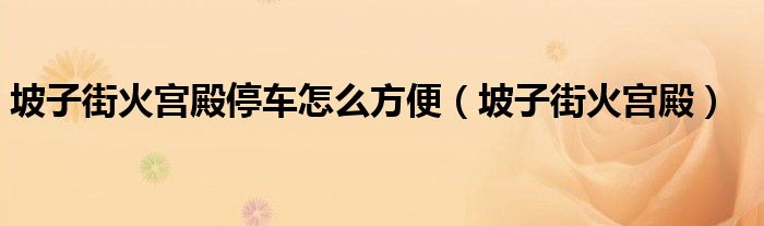 坡子街火宮殿停車怎么方便（坡子街火宮殿）