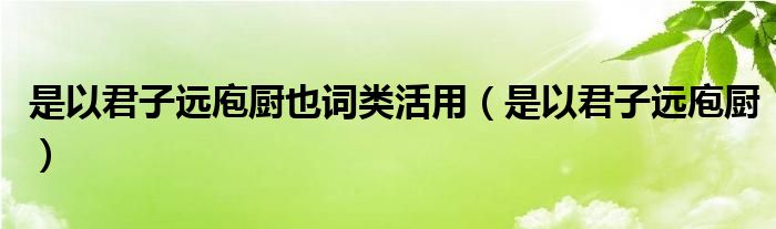 是以君子遠(yuǎn)庖廚也詞類活用（是以君子遠(yuǎn)庖廚）