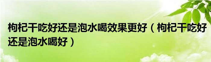 枸杞干吃好還是泡水喝效果更好（枸杞干吃好還是泡水喝好）