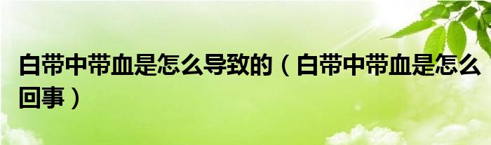 白帶中帶血是怎么導(dǎo)致的（白帶中帶血是怎么回事）