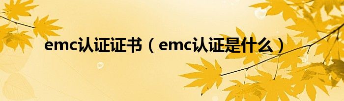 emc認(rèn)證證書（emc認(rèn)證是什么）