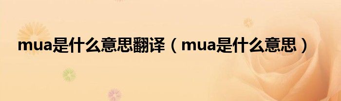 mua是什么意思翻譯（mua是什么意思）