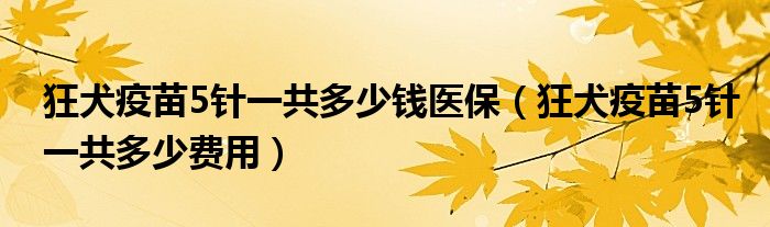 狂犬疫苗5針一共多少錢醫(yī)保（狂犬疫苗5針一共多少費用）