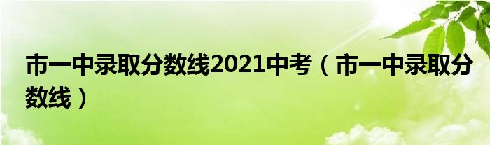 市一中錄取分?jǐn)?shù)線2021中考（市一中錄取分?jǐn)?shù)線）