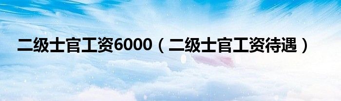 二級士官工資6000（二級士官工資待遇）