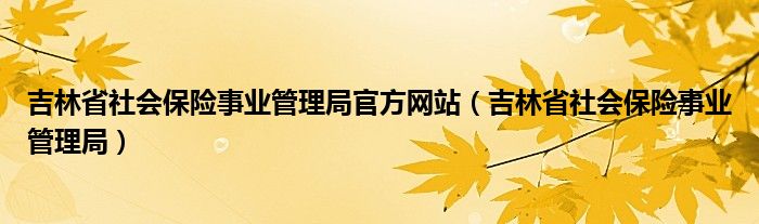 吉林省社會(huì)保險(xiǎn)事業(yè)管理局官方網(wǎng)站（吉林省社會(huì)保險(xiǎn)事業(yè)管理局）