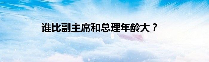 誰比副主席和總理年齡大？