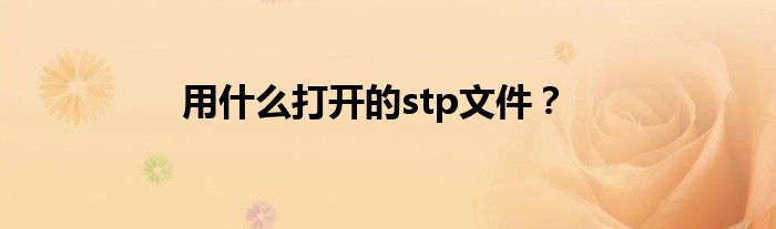 用什么打開的stp文件？