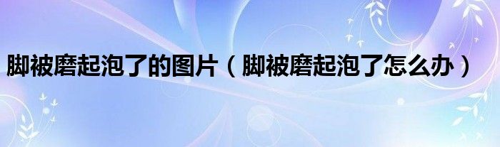 腳被磨起泡了的圖片（腳被磨起泡了怎么辦）