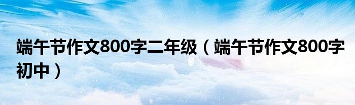 端午節(jié)作文800字二年級（端午節(jié)作文800字初中）