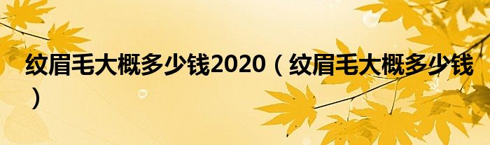 紋眉毛大概多少錢2020（紋眉毛大概多少錢）