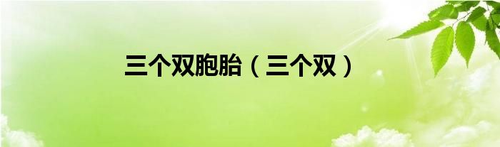 三個(gè)雙胞胎（三個(gè)雙）