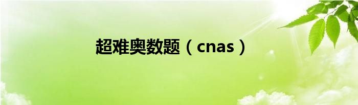 超難奧數(shù)題（cnas）