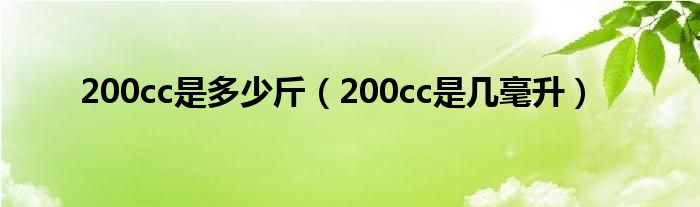 200cc是多少斤（200cc是幾毫升）