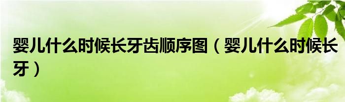 嬰兒什么時(shí)候長牙齒順序圖（嬰兒什么時(shí)候長牙）