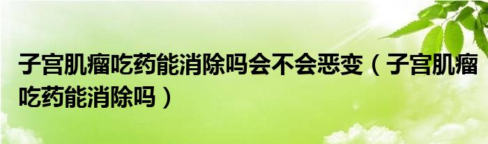 子宮肌瘤吃藥能消除嗎會不會惡變（子宮肌瘤吃藥能消除嗎）