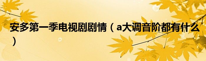 安多第一季電視劇劇情（a大調(diào)音階都有什么）