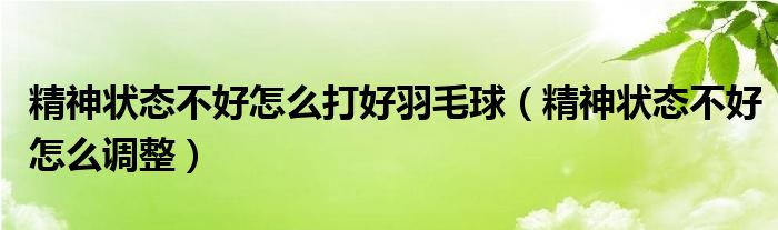 精神狀態(tài)不好怎么打好羽毛球（精神狀態(tài)不好怎么調(diào)整）