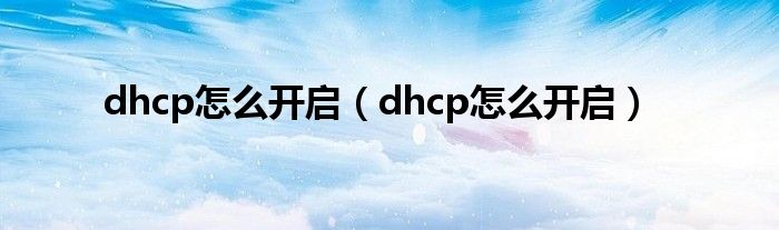 dhcp怎么開啟（dhcp怎么開啟）