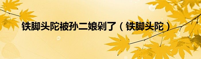 鐵腳頭陀被孫二娘剁了（鐵腳頭陀）