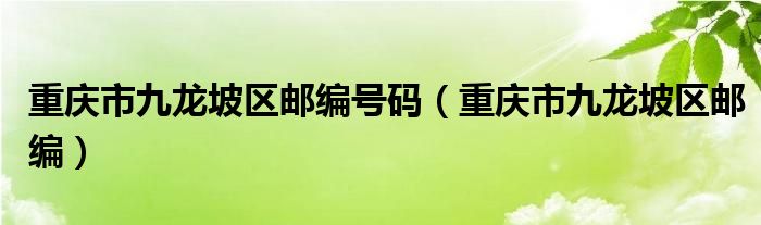 重慶市九龍坡區(qū)郵編號(hào)碼（重慶市九龍坡區(qū)郵編）