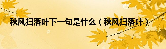 秋風(fēng)掃落葉下一句是什么（秋風(fēng)掃落葉）