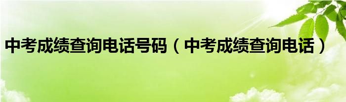 中考成績(jī)查詢電話號(hào)碼（中考成績(jī)查詢電話）