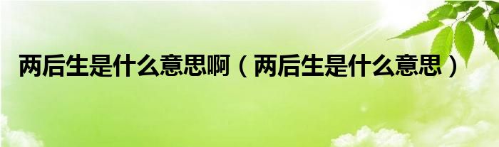 兩后生是什么意思?。▋珊笊鞘裁匆馑迹?class='thumb lazy' /></a>
		    <header>
		<h2><a  href=