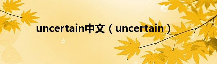 uncertain中文（uncertain）