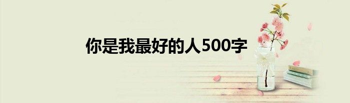 你是我最好的人500字