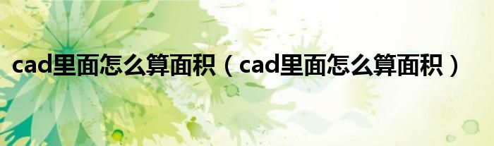 cad里面怎么算面積（cad里面怎么算面積）