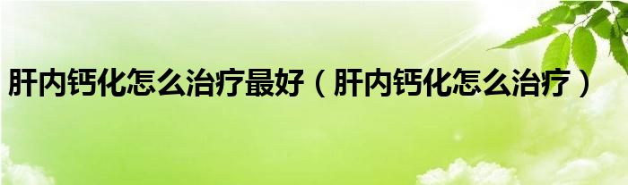 肝內(nèi)鈣化怎么治療最好（肝內(nèi)鈣化怎么治療）