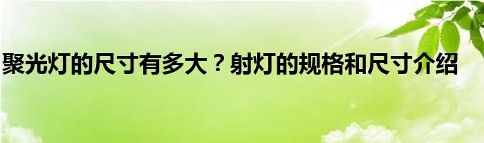 聚光燈的尺寸有多大？射燈的規(guī)格和尺寸介紹