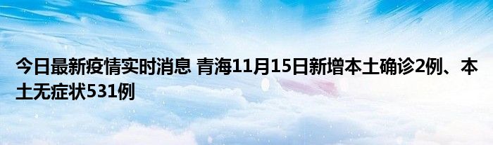 今日最新疫情實時消息 青海11月15日新增本土確診2例、本土無癥狀531例