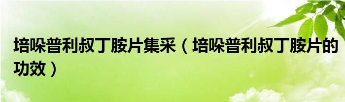 培哚普利叔丁胺片集采（培哚普利叔丁胺片的功效）