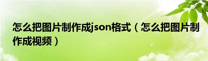 怎么把圖片制作成json格式（怎么把圖片制作成視頻）