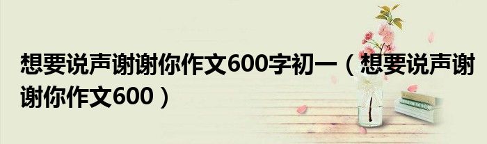 想要說聲謝謝你作文600字初一（想要說聲謝謝你作文600）