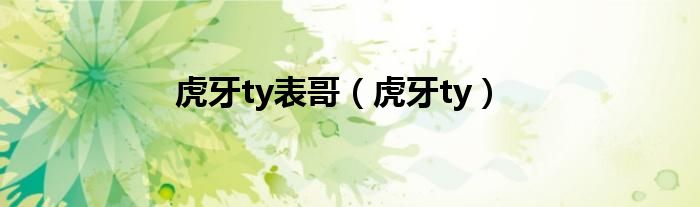 虎牙ty表哥（虎牙ty）