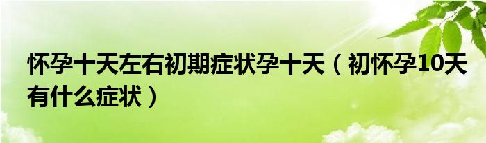 懷孕十天左右初期癥狀孕十天（初懷孕10天有什么癥狀）