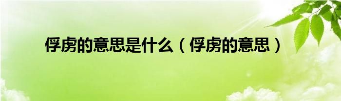 俘虜?shù)囊馑际鞘裁矗ǚ數(shù)囊馑迹?class='thumb lazy' /></a>
		    <header>
		<h2><a  href=