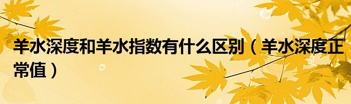 羊水深度和羊水指數(shù)有什么區(qū)別（羊水深度正常值）