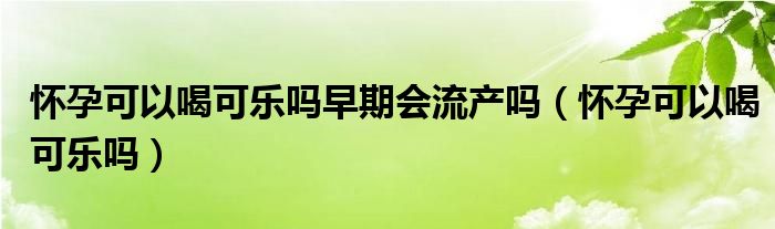 懷孕可以喝可樂(lè)嗎早期會(huì)流產(chǎn)嗎（懷孕可以喝可樂(lè)嗎）