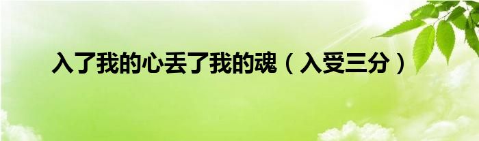 入了我的心丟了我的魂（入受三分）