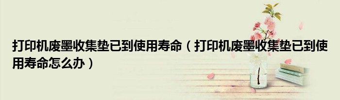 打印機廢墨收集墊已到使用壽命（打印機廢墨收集墊已到使用壽命怎么辦）