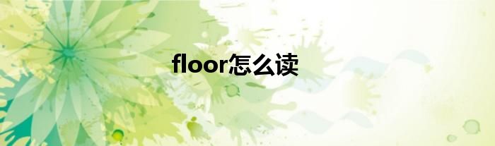 floor怎么讀